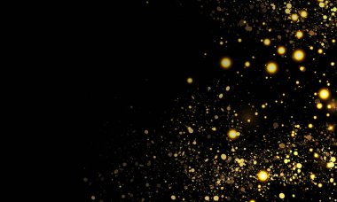 Parlak altın parıltısı ve ışık kaynaklı parlak bokke ışıkları. Yumuşak sıcak ışık ve şenlikli parıltı efekti. Noel arkaplanı.