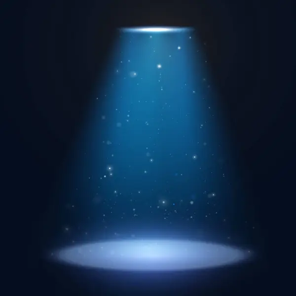 Parlak ışıklı spot ışığı. İllüstrasyonlar için vektör ışığı.