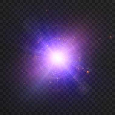 Dairesel Işık Efekti ile Parlak Mor Enerji Patlaması