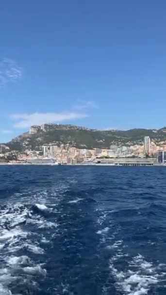 Strumień Łodzią Płynącą Portu Monte Carlo Monako — Wideo stockowe