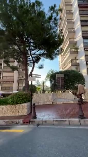 Przejazd Monte Carlo Księstwa Monako Widok Okno Miasta Beausoleil Format — Wideo stockowe