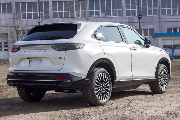 Lviv Ukraine 2023 Electric New White Car Honda Hs1 Sale ロイヤリティフリーのストック写真