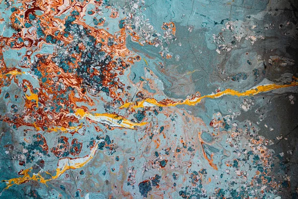 Аквамарин Мраморное Золото Красный Абстрактный Рисунок Мраморный Дизайн Обоев Естественными — стоковое фото