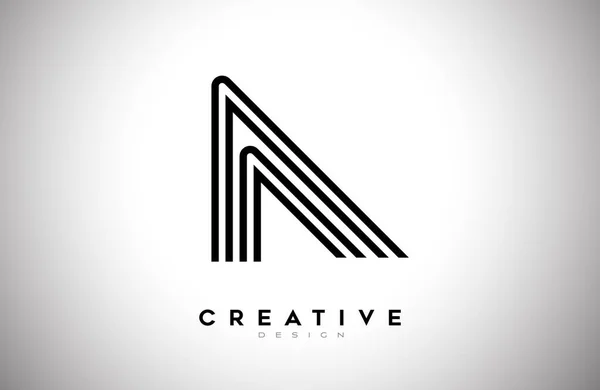 Linjer Bokstav Logotyp Med Svarta Linjer Och Monogram Creative Style — Stock vektor