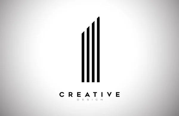Bokstäver Logotyp Med Svarta Linjer Och Monogram Creative Style Design — Stock vektor