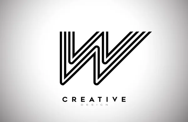 Linien Buchstabe Logo Mit Schwarzen Linien Und Monogramm Creative Style — Stockvektor