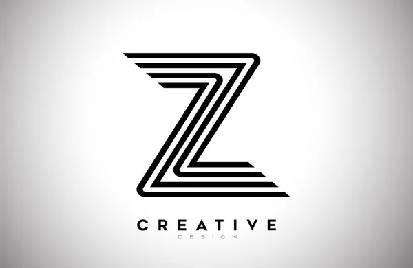 Righe Lettera Logo Con Linee Nere Monogramma Creative Style Design — Vettoriale Stock