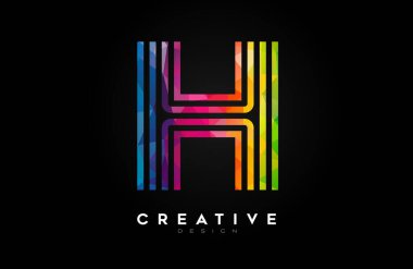 Satır ve Monogram Yaratıcı Tasarım Vektörlü H harfi logosu