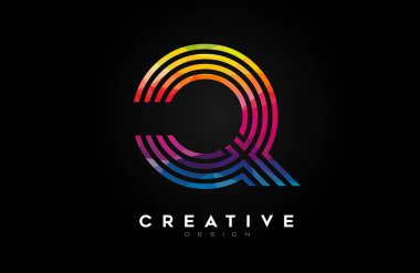 Satır ve Monogram Yaratıcı Tasarım Vektörü ile harf Q logosu
