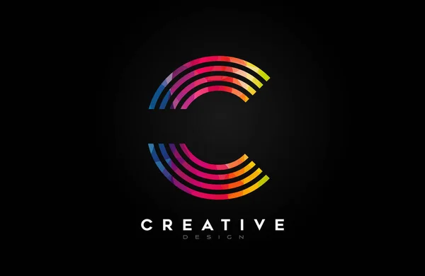 Linhas Vibrantes Letra Logotipo Com Linhas Monograma Criativo Estilo Design —  Vetores de Stock