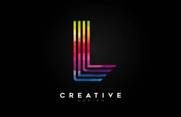 Lignes Vibrantes Lettre Logo Avec Lignes Monogramme Design Style Créatif — Image vectorielle