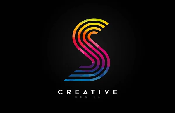 Linhas Vibrantes Carta Logo Com Linhas Monograma Criativa Estilo Design —  Vetores de Stock