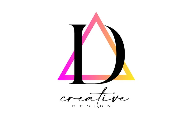 Letra Logo Dentro Triángulo Con Diseño Corte Creativo — Archivo Imágenes Vectoriales