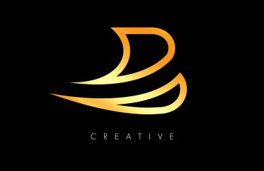 Altın Harf B Logo Tasarımı Monogram Hattı. Asgari Yaratıcı ve Modern Simge Vektörü