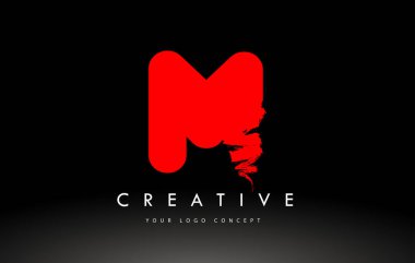 Fırçalanmış Harf Logosu. Kırmızı Fırça Harfleri tasarımı fırça darbesi tasarımı.