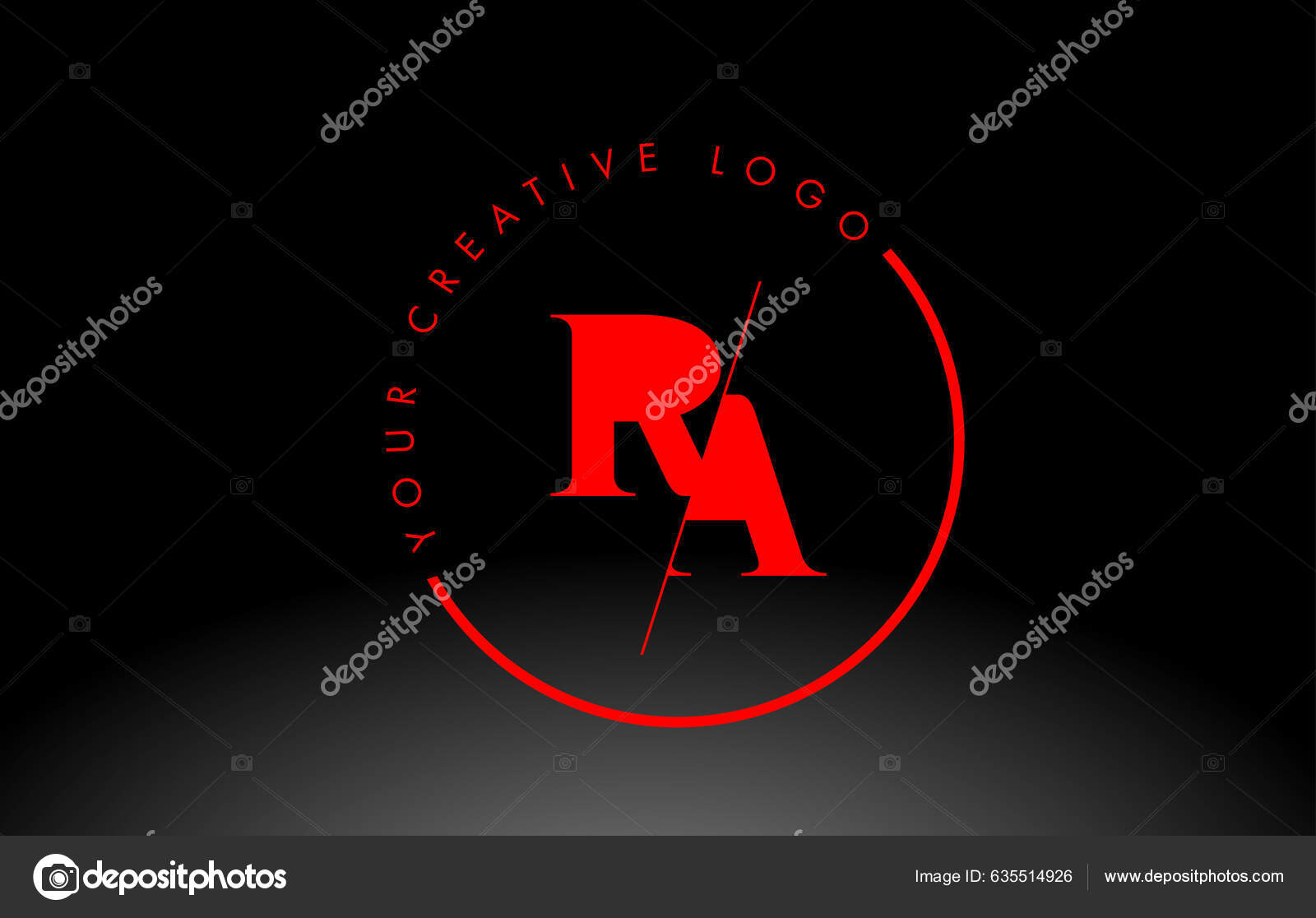 Red Serif Letter Logo Design Creative Intersected Cut Stock Vector by