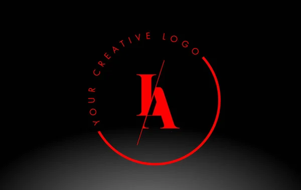 Ired Serif Letter Logo Design Creative Intersected Cut — ストックベクタ