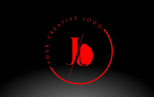 Jred Serif Letter Logo Design Creative Intersected Cut — ストックベクタ