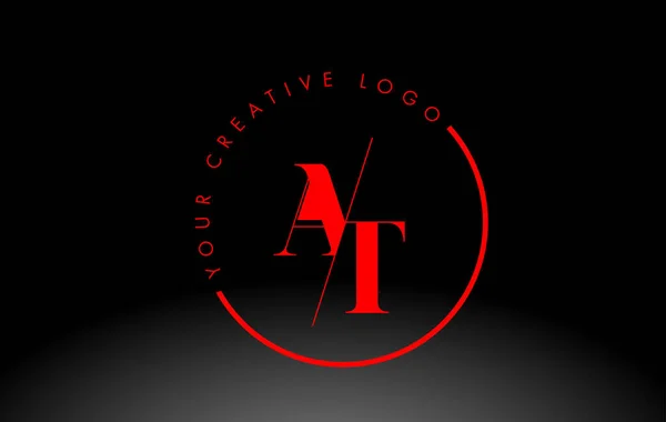 Red Серійний Лист Дизайн Логотипу Креативним Перерваним Вирізом Стоковий вектор