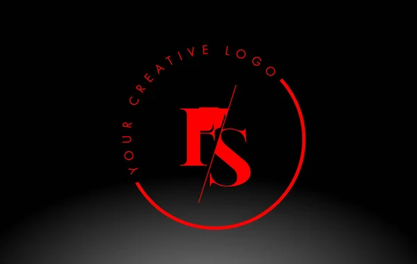 赤いFsセリフ文字のロゴデザインとクリエイティブ インターセクト カット ロイヤリティフリーのストックイラスト