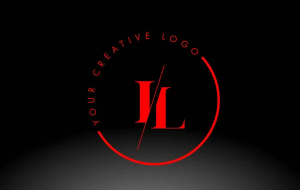 L letter logo design with creative red cut Vector Image