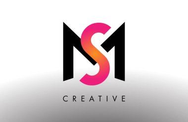 MS Mektup Tasarım Logosu. SM yaratıcı simge Vektör İllüstrasyonu