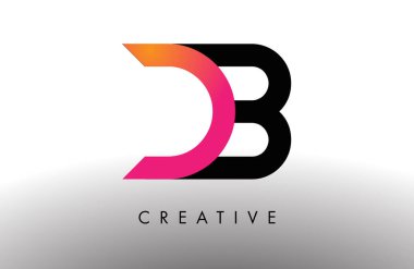 DB Harf Tasarım Logosu. DB yaratıcı simge Vektör İllüstrasyonu