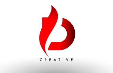 D kırmızı harf logo tasarım simgesi. İş kimliği için yaratıcı eğimli swoosh D harf simgesi vektörü