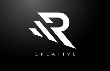 R Kalın harfli logo tasarımı simgesi. Modern trend yaratıcı R harfi konsept fikir vektörü illüstrasyonu