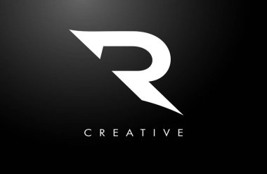 R Kalın harfli logo tasarımı simgesi. Modern trend yaratıcı R harfi konsept fikir vektörü illüstrasyonu