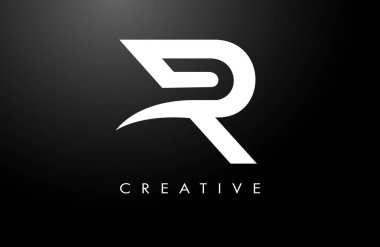R Kalın harfli logo tasarımı simgesi. Modern trend yaratıcı R harfi konsept fikir vektörü illüstrasyonu