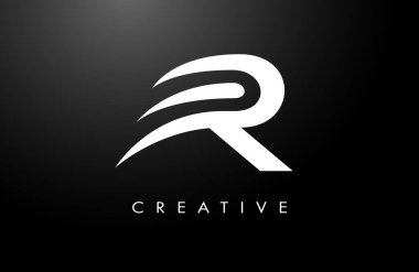 R Kalın harfli logo tasarımı simgesi. Modern trend yaratıcı R harfi konsept fikir vektörü illüstrasyonu