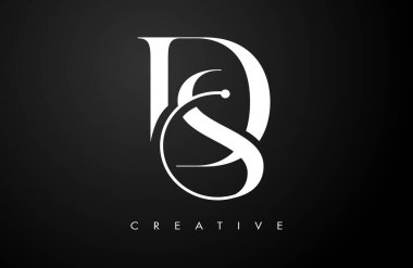 Komiser Yardımcısı Serif mektup logosu tasarımı. Zarif ds vektör alfabe harfleri konsept sembolü İllüstrasyon
