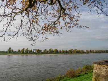 Almanya 'nın Ren Nehri kıyısında Düsseldorf şehri.