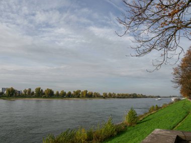 Almanya 'nın Ren Nehri kıyısında Düsseldorf şehri.