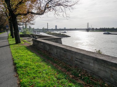 Almanya 'nın Ren Nehri kıyısında Düsseldorf şehri.