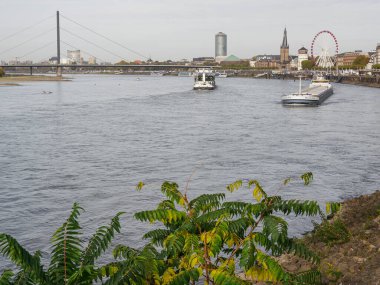 Almanya 'nın Ren Nehri kıyısında Düsseldorf şehri.