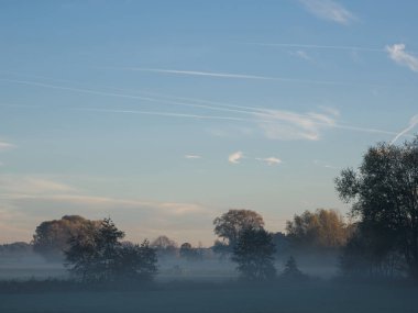 Alman Westphalia nehrinde sonbahar zamanı.