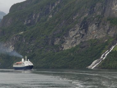 Ship cruise in the norwegian fjords