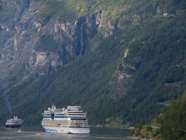 Ship cruise in the norwegian fjords
