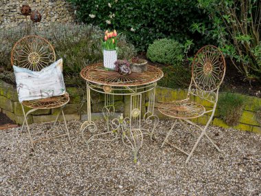 Baharda Alman bahçesinde laleler