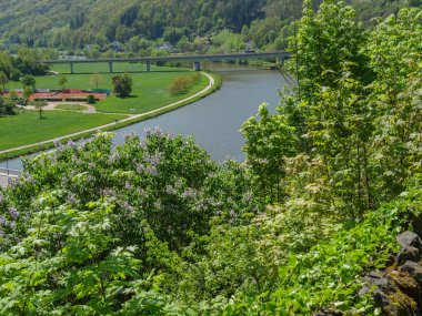 Saarburg 'da küçük bir şehir, Almanya' da saar nehrinde.