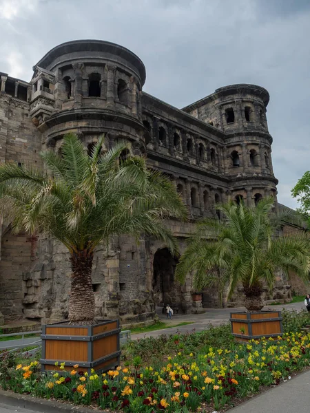 stock image The old city of trier at the moselle river in germany