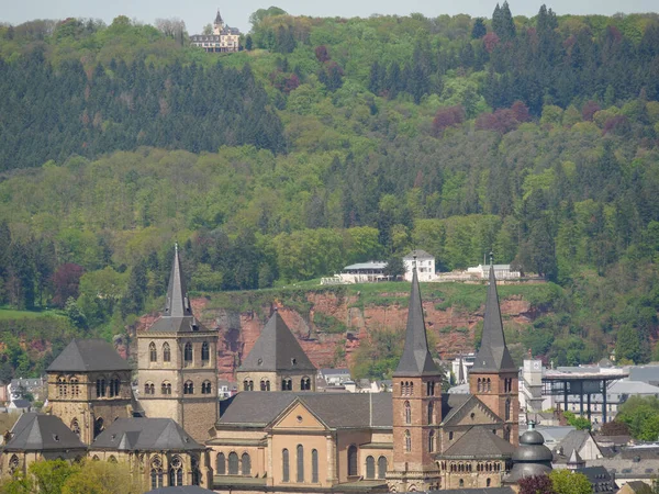 Παλιά Πόλη Της Trier Στον Ποταμό Moselle Στη Γερμανία — Φωτογραφία Αρχείου