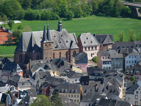 Saarburg Kisvárosa Saar Folyónál Németországban — Stock Fotó