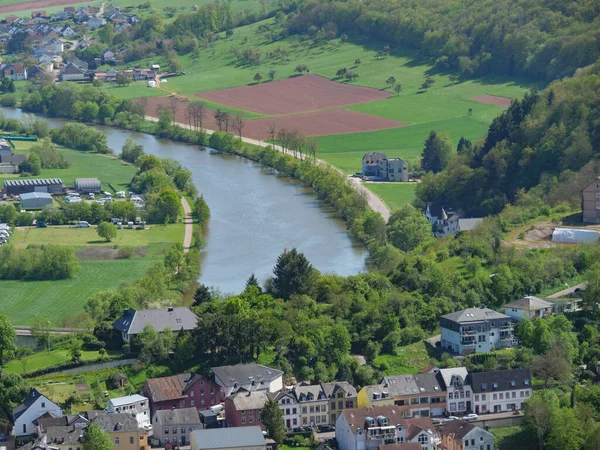 Petite Ville Saarburg Bord Rivière Sarre Allemagne — Photo