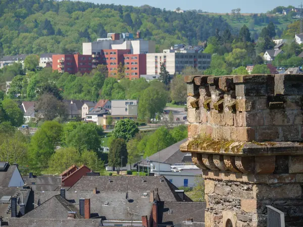 Saarburg Küçük Bir Şehir Almanya Saar Nehrinde — Stok fotoğraf