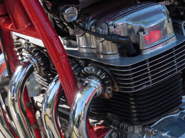 Många Detaljer Gamla Motorcyklar — Stockfoto
