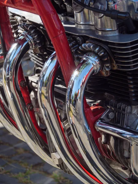 Wiele Szczegółów Starych Motocykli — Zdjęcie stockowe