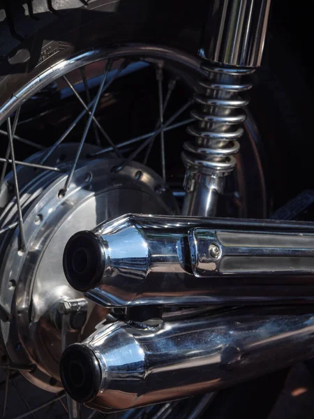 旧摩托车的许多细节 — 图库照片
